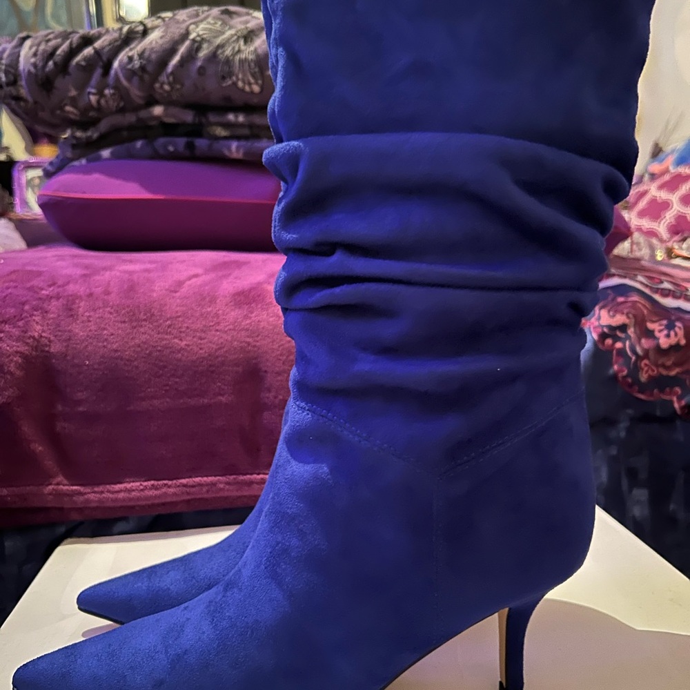 Nine West Royal Blue Heeled Boots